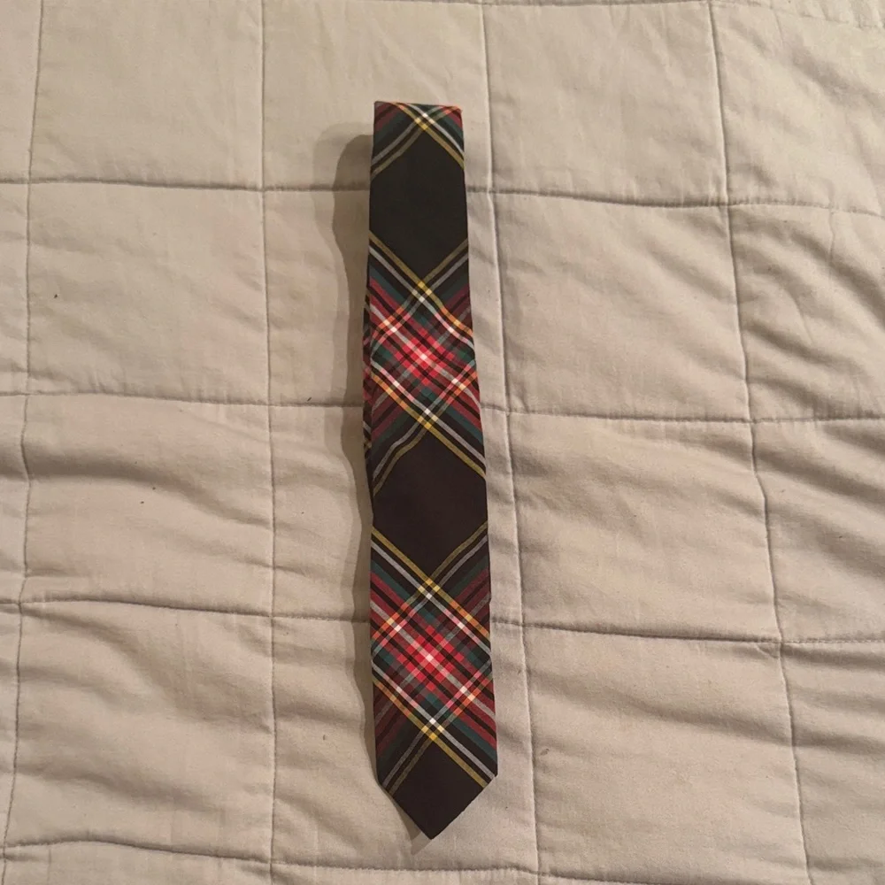 Crewcuts Kids Plaid Tie - Red, Black, Yellow